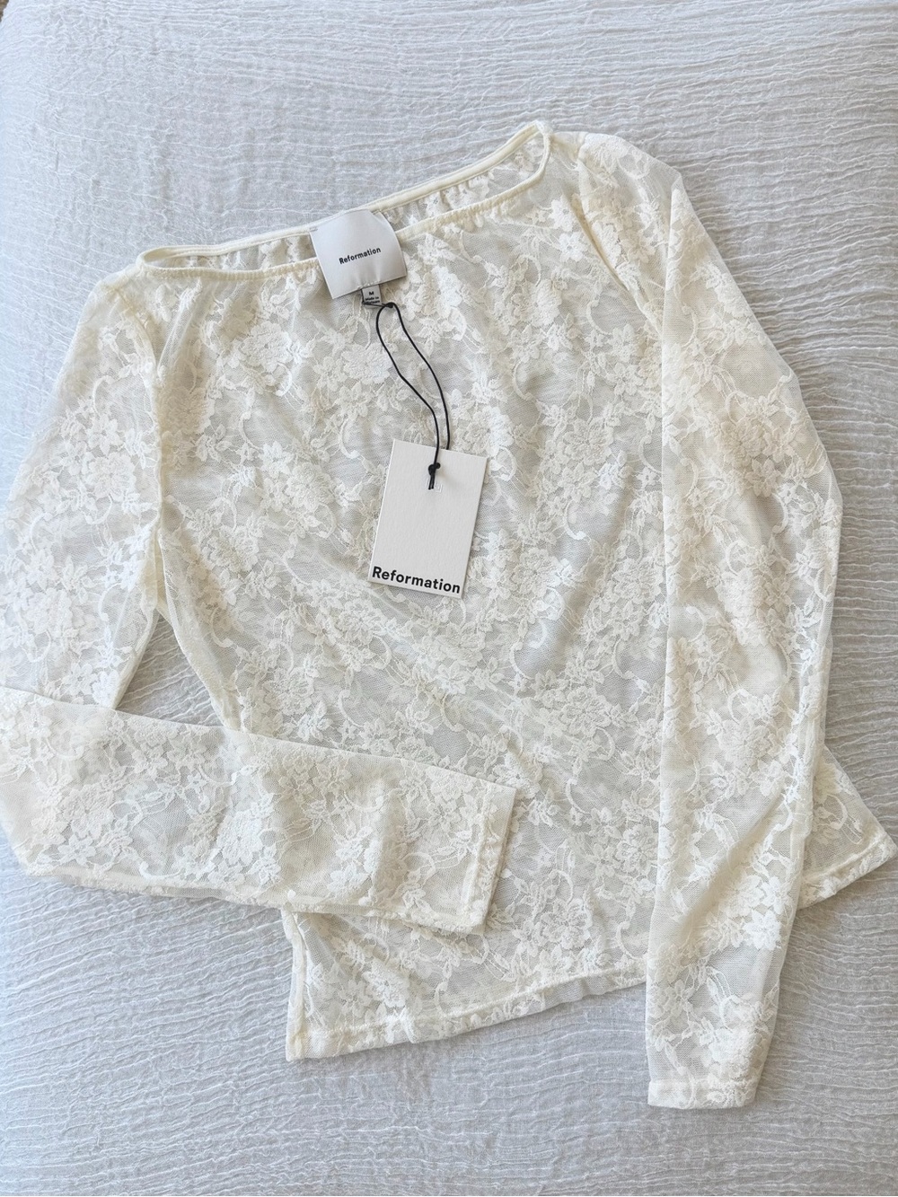 NWT Reformation Adriano Lace Knit Top - Picture 3 of 4